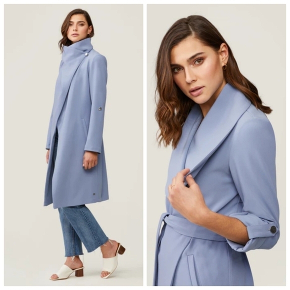 New Soia & Kyo Ornella Knee-Length Cerulean Coat NWT Small - Picture 3 of 9